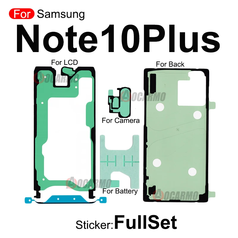 Fullset Sticker For Samsung Galaxy Note 8 9 7 10 Plus 20 Ultra Front LCD Back Battery Adhesive Glue For Note 10Lite Replacement