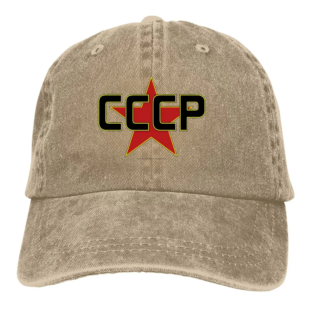 Washed Men's Baseball Cap CCCP Over the Red Star Trucker Snapback Caps Dad Hat Russian USSR CCCP Golf Hats