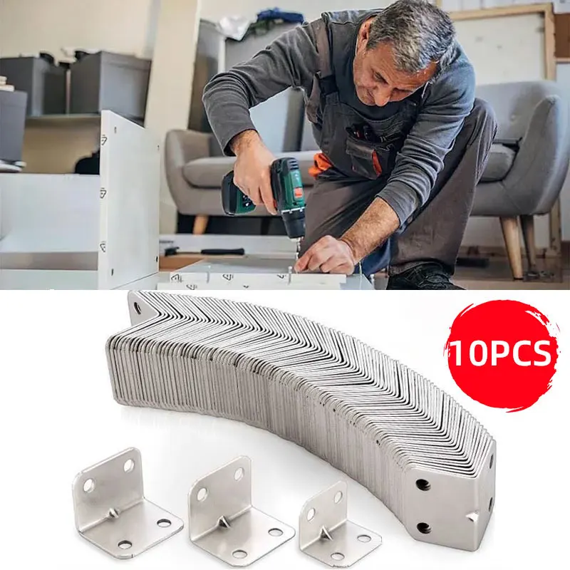 

Tbelix 10/20PCS L-Shaped Corner Code 90° Laminated Furniture Plate Hardware Right Angle Bracket Cabinets Small Connectors