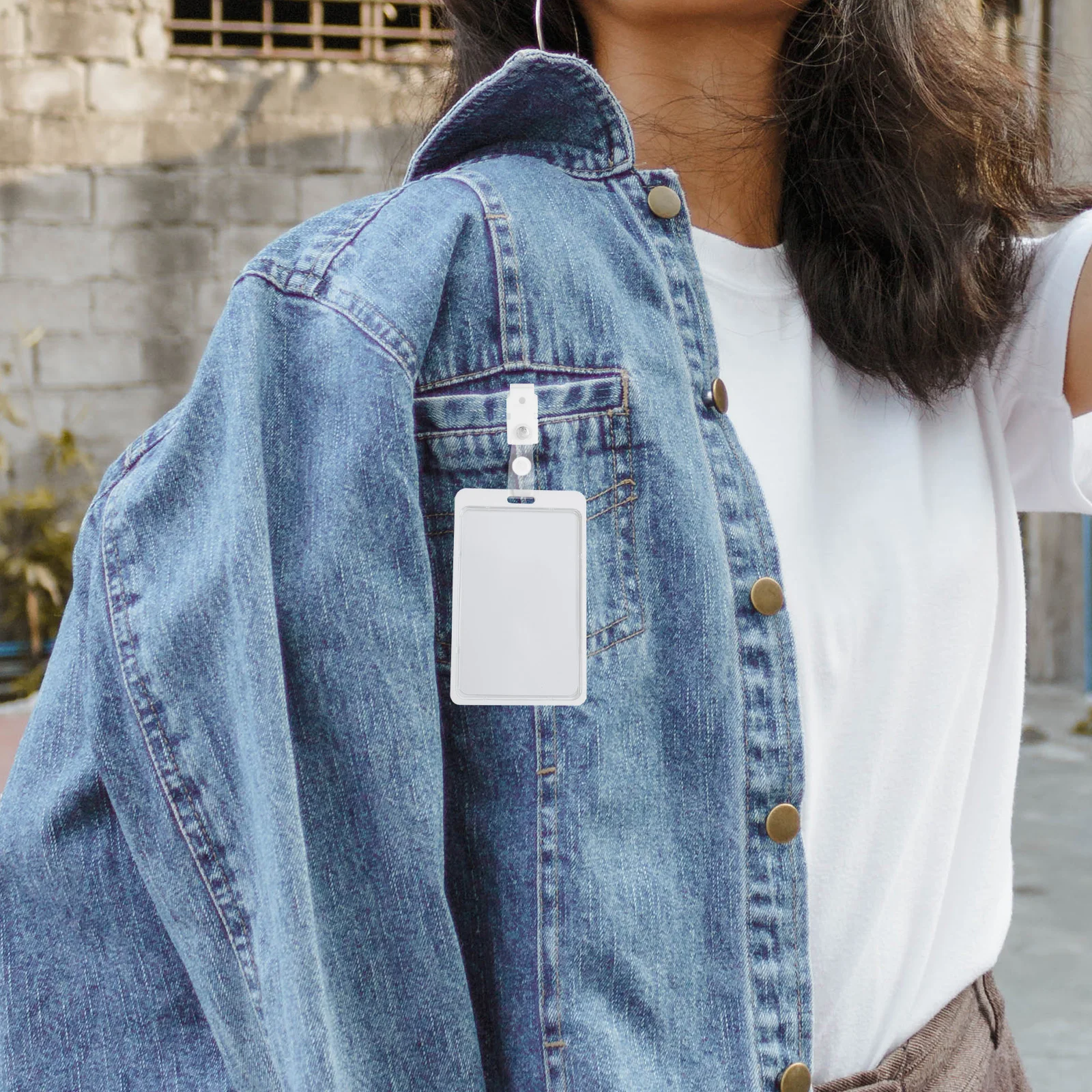 

Badge Clips Wear Resistant Portable Useful Id Card Holder Name Tag Clip Lanyard Straps Acrylic Material Small Size