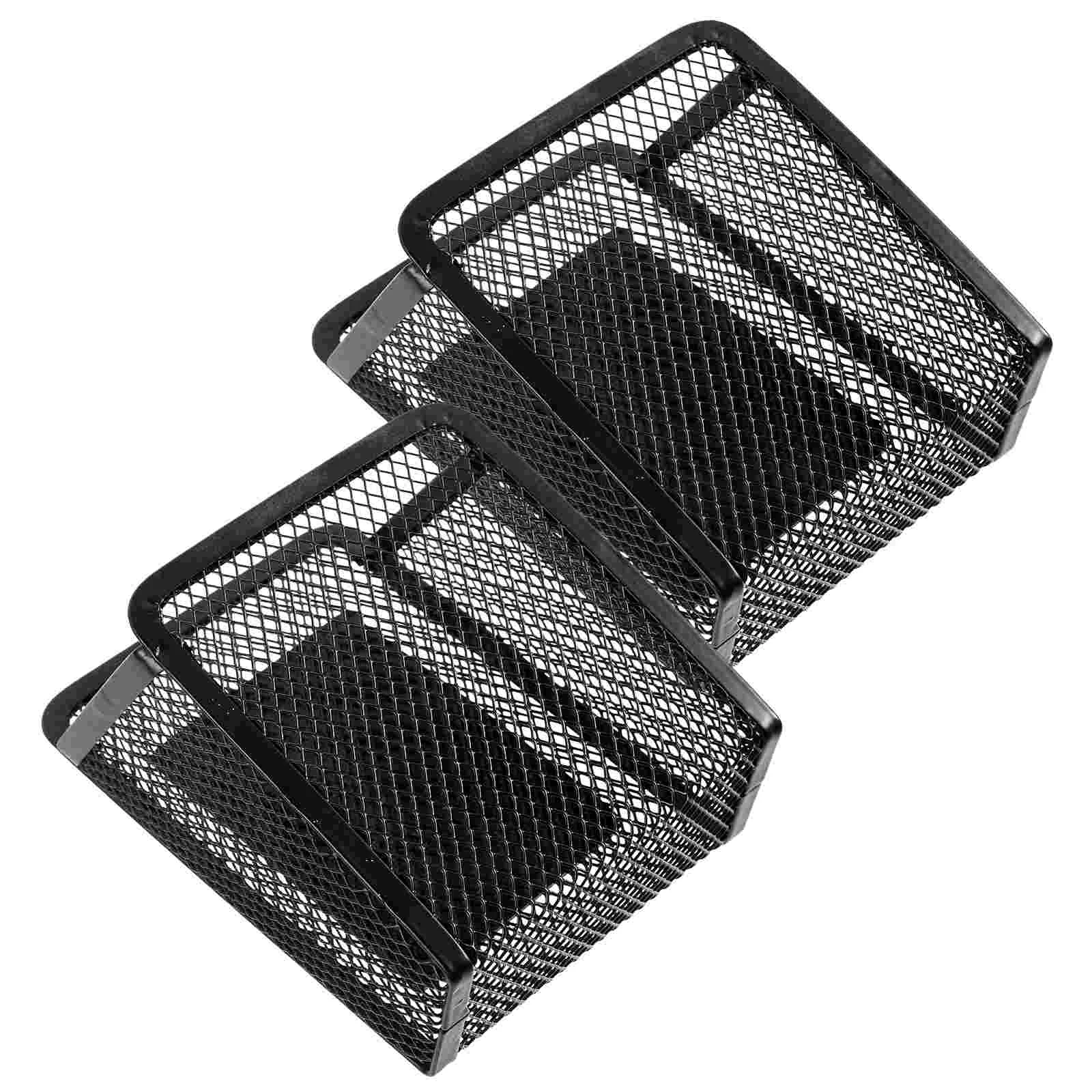 

2 Pcs Storage Basket White Board Magnetic Pen Holder for Whiteboard Mesh Pencil Magnets Holders Locker Accessories