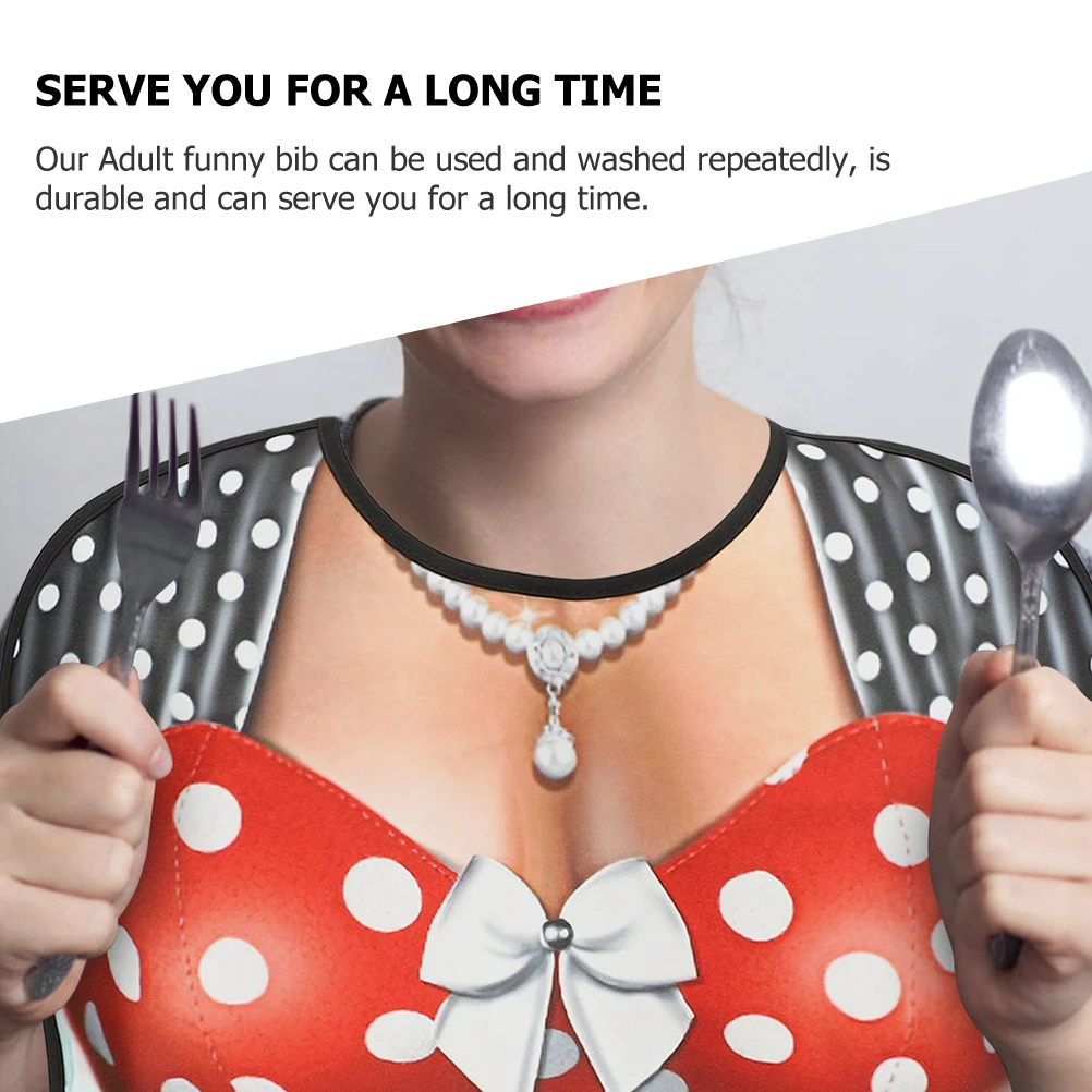 

Креативный набор нагрудников из 2 предметов, легко чистящиеся моющиеся полиэстеровые аксессуары для ужина и еды для взрослых, многоразовые прочные забавные нагрудники для ухода за здоровьем