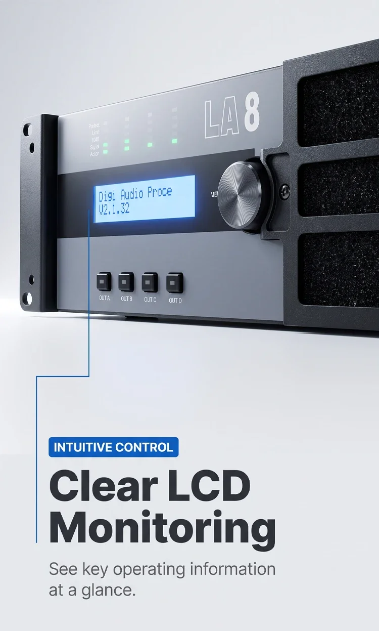 Paulkitson LA8 4-Kanal Professioneller Leistungsverstärker DSP LAN-Steuerung 4Ω 4×3000W Verstärker für Großveranstaltungen mit Line-Array-Lautsprechern – Detail 3