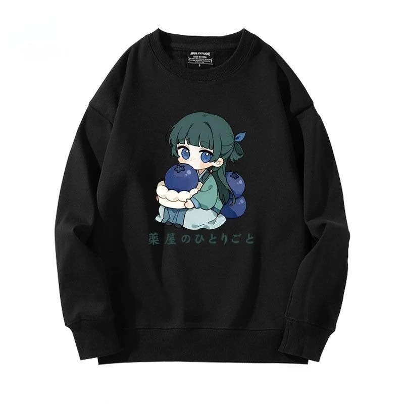 Sweat-shirt à capuche pour hommes et femmes, ample, col rond, Chic, unisexe, tendance, blanc, chaud et confortable, Anime Maomao