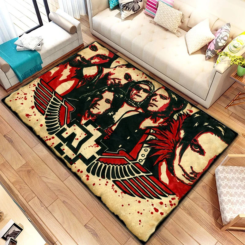 Heavy metal band, retro,rock，living room floor mat, kitchen mat, bedroom decoration carpet, trendy decoration  area outdoor rug