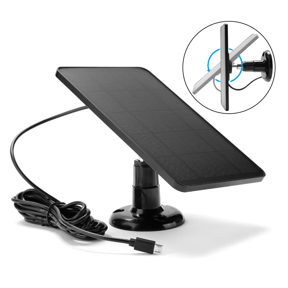1 Piece 10W Monocrystalline Solar Panel With Cable For Eufy Ring Security Camera Outdoor Weatherproof Charging
