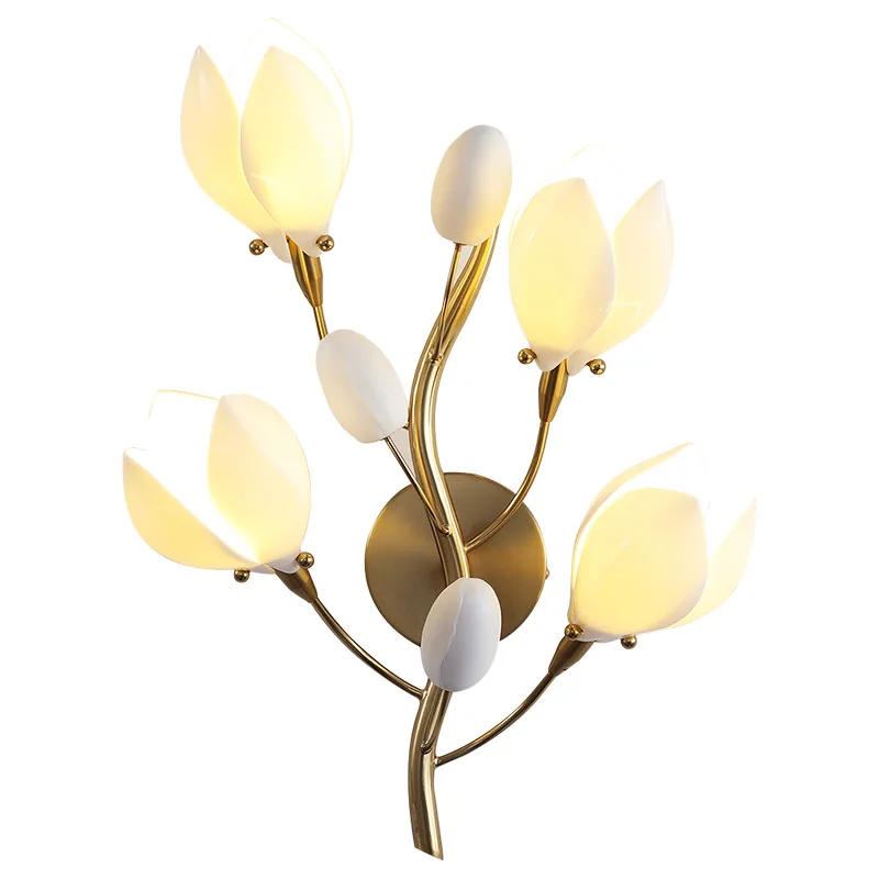 

Art, light luxury, wall lamp, creative, decorative lamp, villa, living room, magnolia, wall lamp