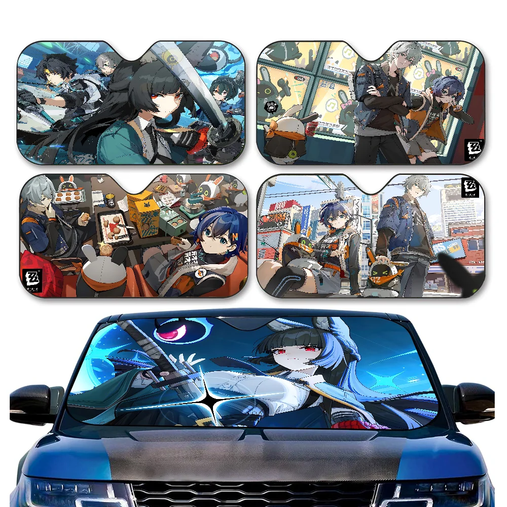Zenless Zone Zero การ์ตูนกระจกรถบังแดดสัตว์ตลกกระจกบังแดดหน้าต่างรถยนต์พับรังสี Sun Visor Protector