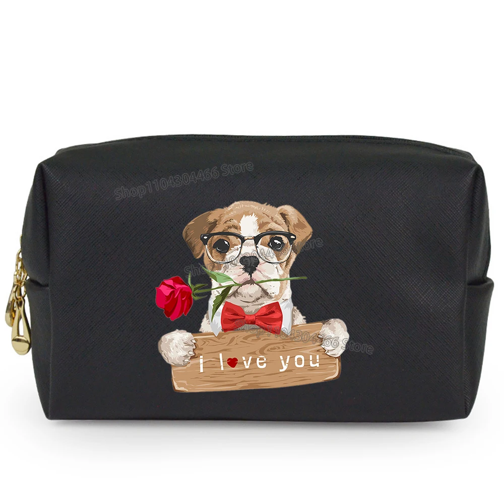 Dogs Printed Hand Bag Ladies Cute Animal Makeup Bag Lady Bags Waterproof Make Up Bags Trendy Cell Phone Purses for Female Gift