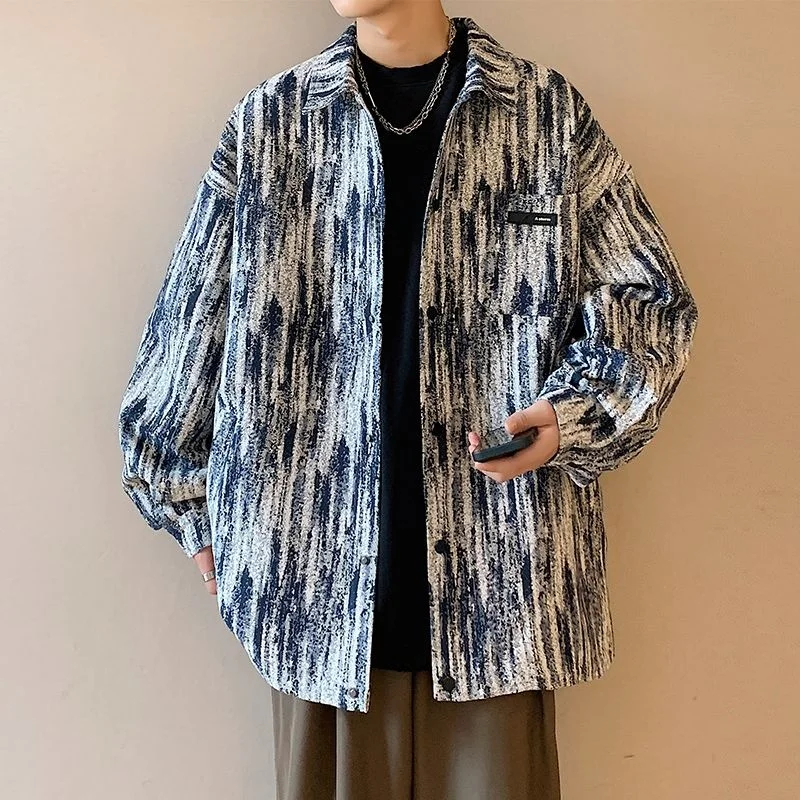 

Waed Denim Jaet Men's Autumn Winter Trendy Brand Hong Kong Sle Street Faion Workwear Jaet Youthful Haome High-En...