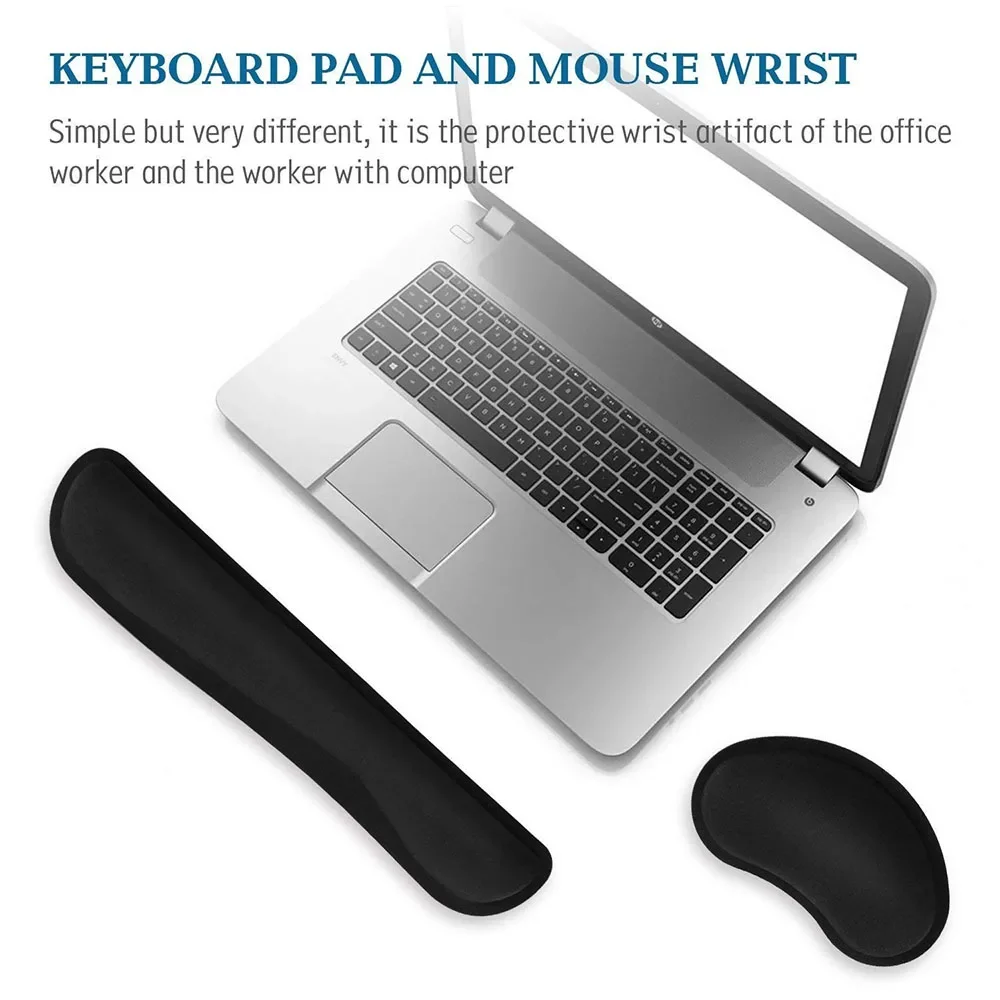 Widen Memory Foam Nonslip Mouse Pad Wrist Support Keyboard Wrist Rest Support For Office, Computer, Laptop & Mac & Comfortable