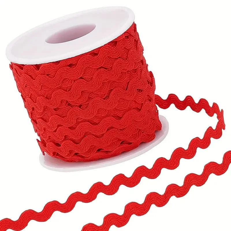 1 rollo de 27yd/25m RIC Rac, cinta ondulada para costura, adorno de flecos doblados, 5mm/0,2 pulgadas para coser flores, hacer costillas de encaje para fiesta de boda