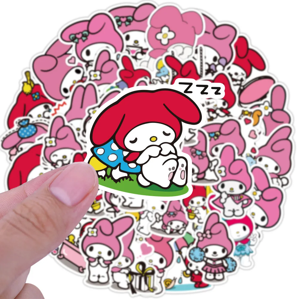 Sanrio-女の子のための漫画のステッカー,防水ステッカー,DIY,ノートパソコン,文房具,子供のおもちゃ,ギフト,カワイイ,私のブランド,10個,30個,50個