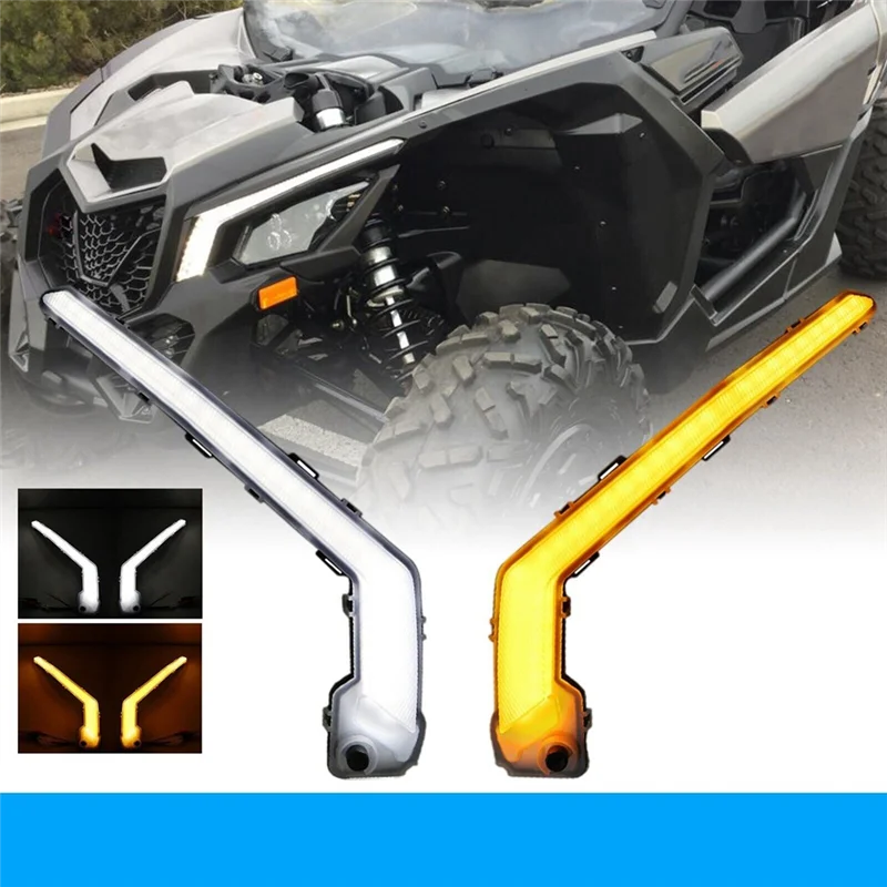 

UTV LED Front Signal Light Amber Turn Signal Lights for Can-Am Maverick X3 XDS XRS 2017 2018 710004994 &