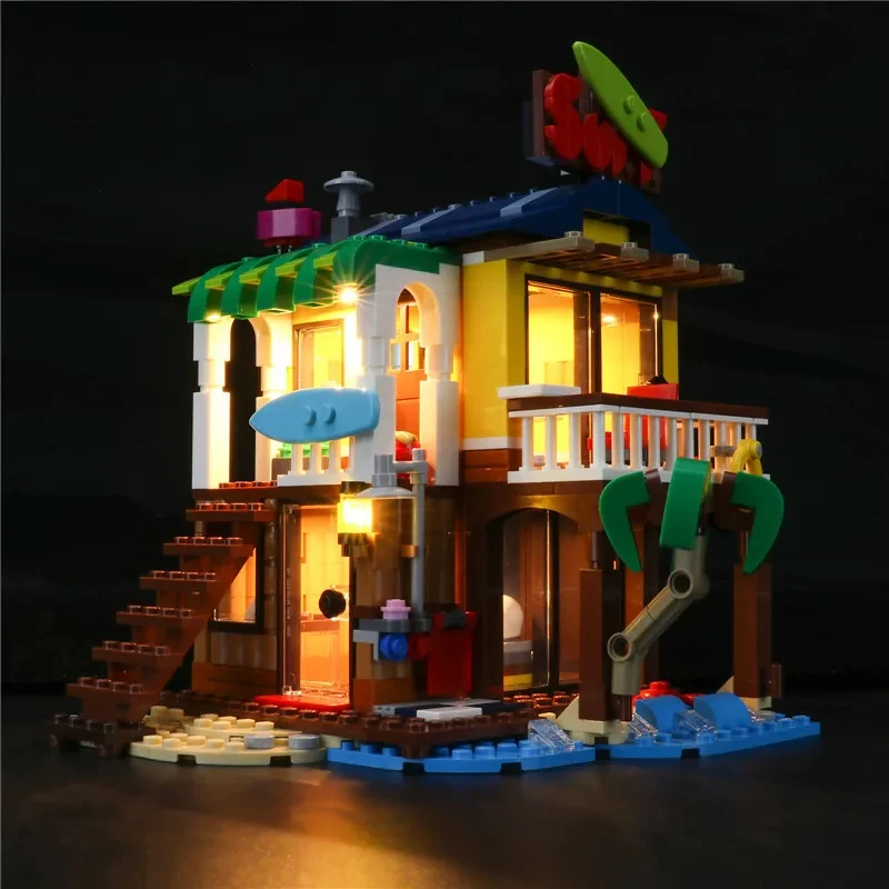 Kit de luz LED DIY para LEGO 31118 Surfer Beach House (solo luz LED, sin modelo de bloques)