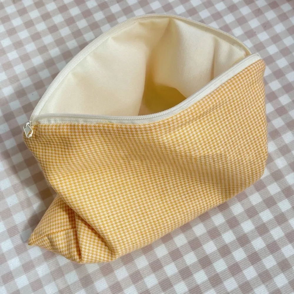 Simplicity Cotton Cosmetic Bag Soft Solid Color Makeup Storage Bag Coin Storage Bag