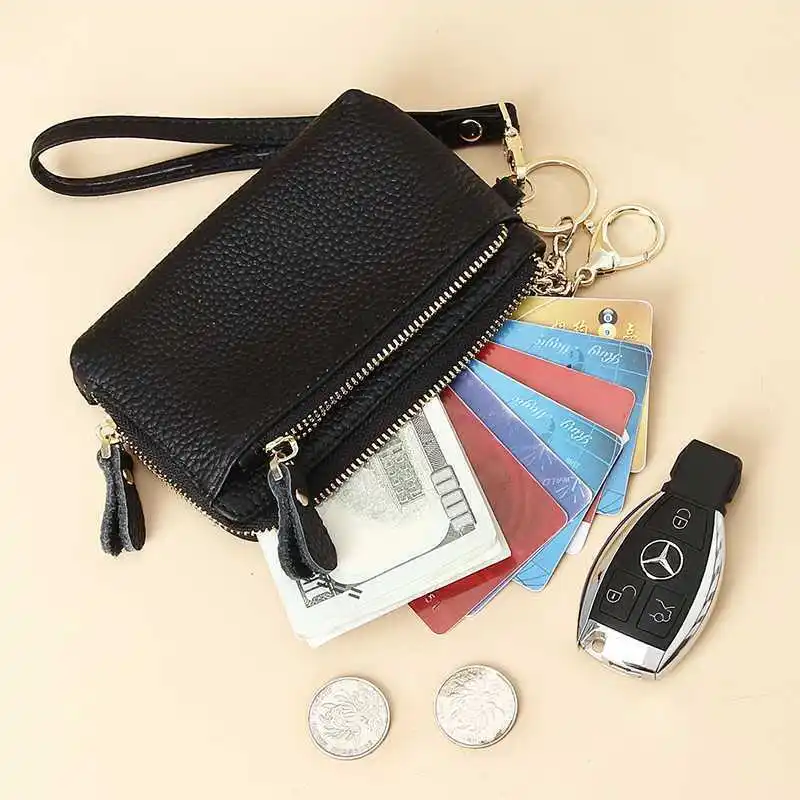 กระเป๋าสตางค์อเนกประสงค์เป็นศูนย์ หนังระดับไฮเอนด์ รุ่นใหม่ปี 2025 สายมือถือเรียบง่ายของผู้หญิง กระเป๋าสตางค์ใบสั้น กระเป๋าใส่บัตร กระเป๋าใส่เหรียญ