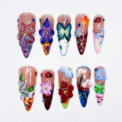 Hand-worn Nail Autumn and Winter Wonderland Removable Nail Nails Pressed On Ice-transparent Smudging Wearing Nail