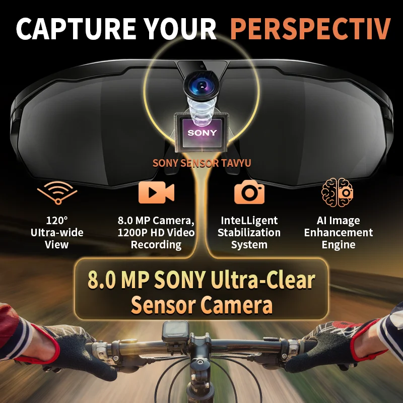 LIGE 2026New Smart Sunglasses 800W Pixels Camare Anti-shake Video Shooting Sports Protective Goggles BT Calling Smart Sunglasses