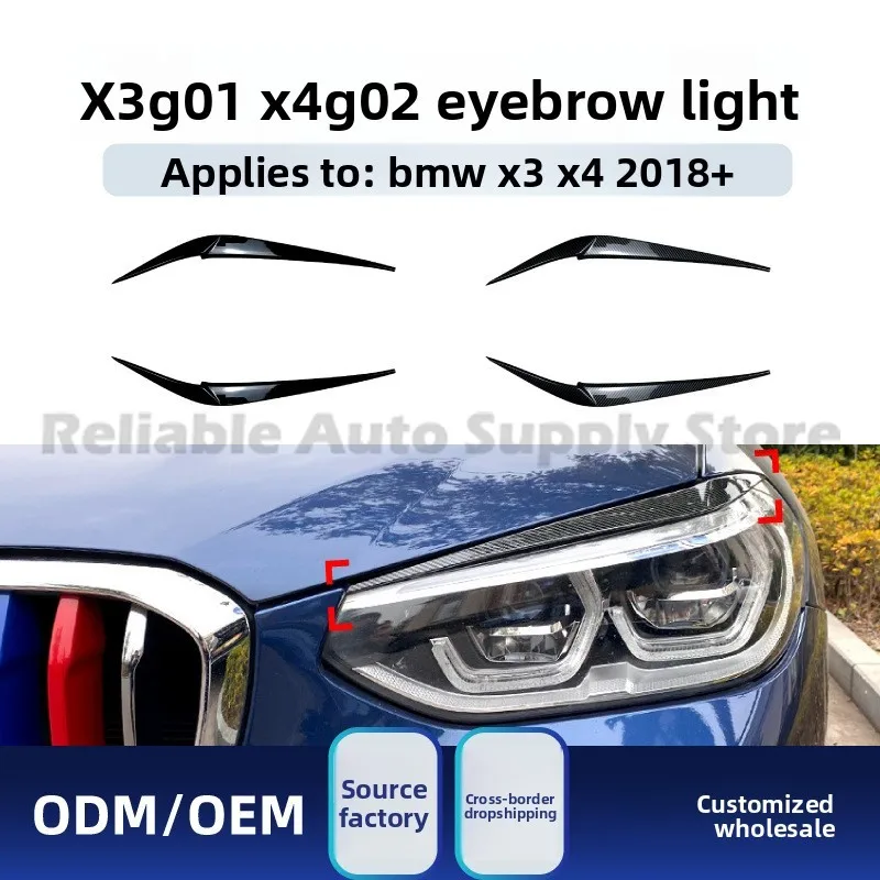 

For BMW X3 X4 G01 G02 2018+ Headlight Eyebrow Sticker Exterior Decoration Decal Upgrade Stylish Auto Accessory High Quality Fit