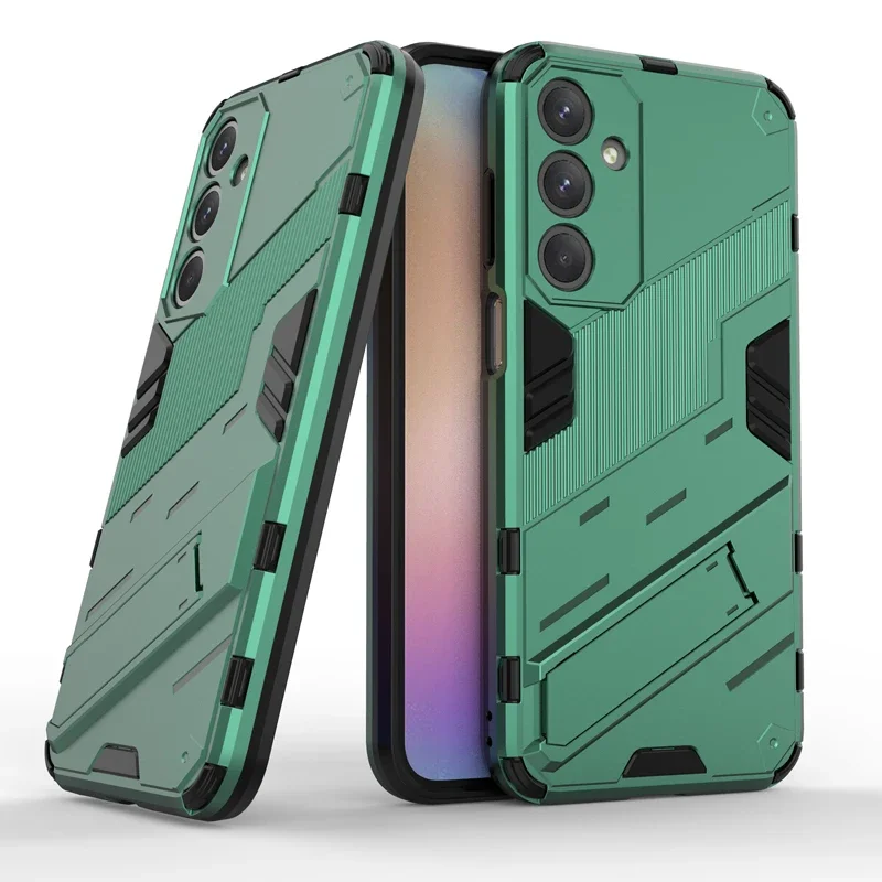 For Samsung Galaxy M35 Case Punk Stlye Full Protection Armor Cover with Kickstand Bracket for Galaxy M35