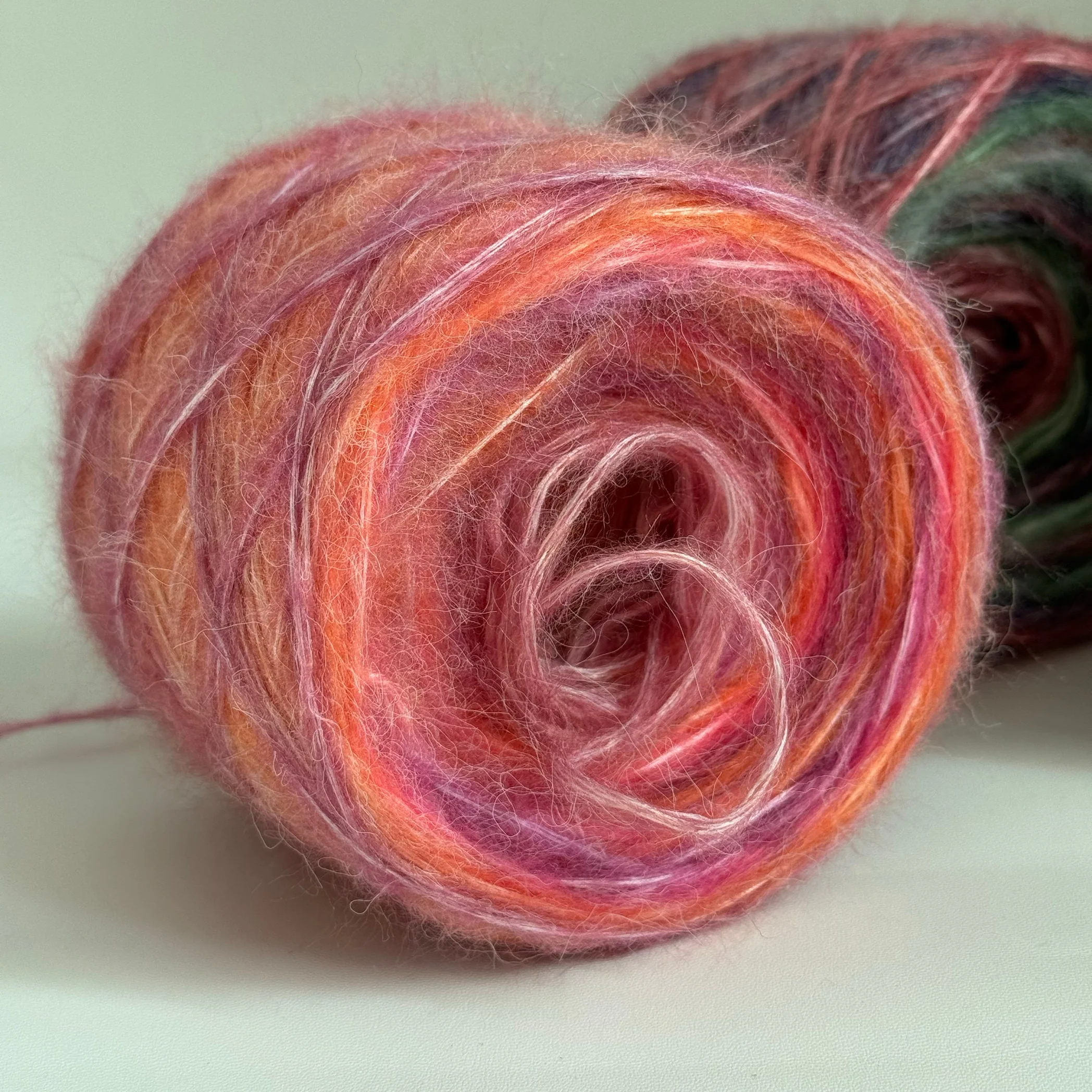 1 Large Bag, 2 Skeins, 200g of Gradient Rainbow Colored Mohair Yarn, Plush, Soft, and Fluffy, for Hand Knitting, DIY Projects, Can Be Used to Make Sweaters, Handmade Flowers, Scarves, Hats, Etc view 4