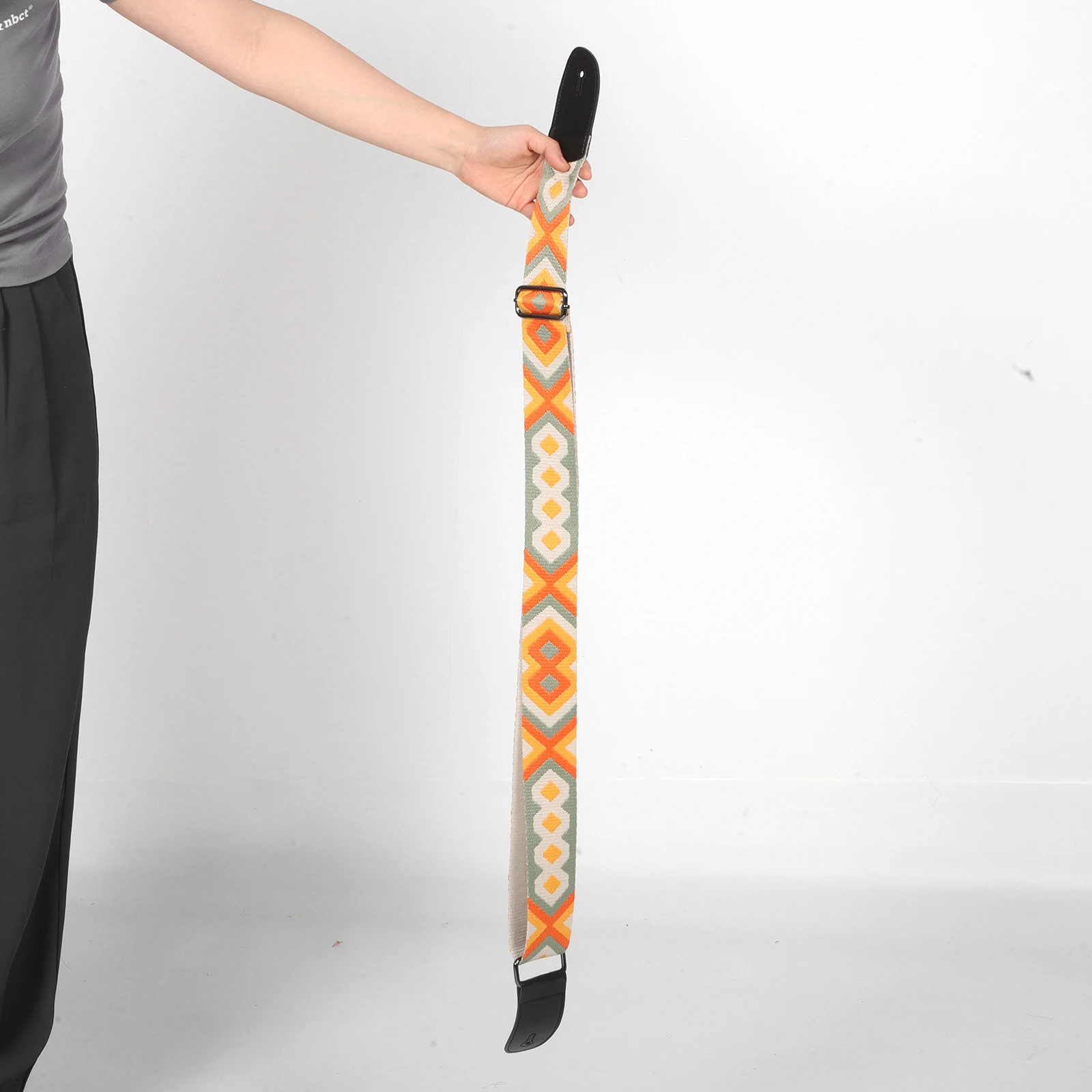 

Adjustable Ethnic Pattern Guitar Strap Wide Crossbody Bass Guitar Strap Comfortable for Bands Street Performers
