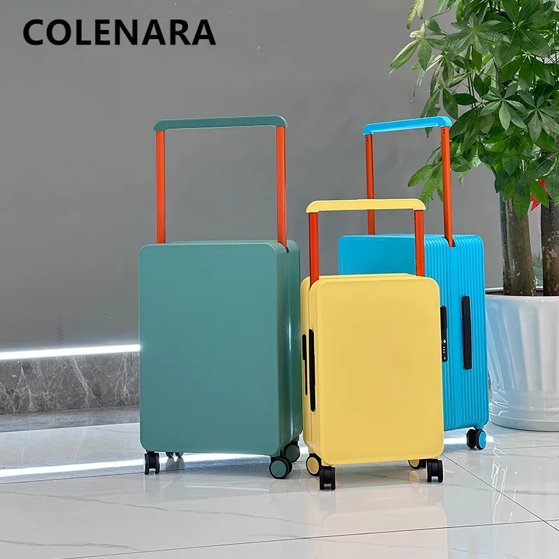 

COLENARA High Quality Luggage Durable Boarding Box 20"24 Inch ABS+PC Trolley Case Men Women with Wheels Rolling Suitcase