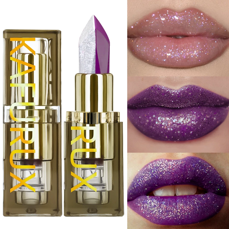 1PC Viola Glitter Rossetto bicolore Rosso Rosa Shimmer Rossetti Cosmetici Facile da usare Lip Tint Trucco coreano Lip Smalto Regali