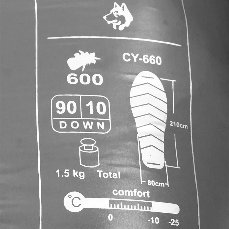 JUNGLE KING CY660 4 estaciones 3 tipos de espesor Camping viaje plumón de pato blanco relleno de plumas cálido momia sacos de dormir