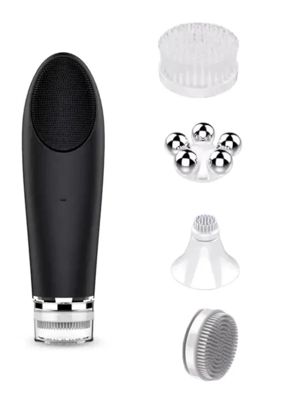 Brosse de nettoyage électrique pour le visage, masseur multifonctionnel, masseur à compresse chaude, appareil de beauté