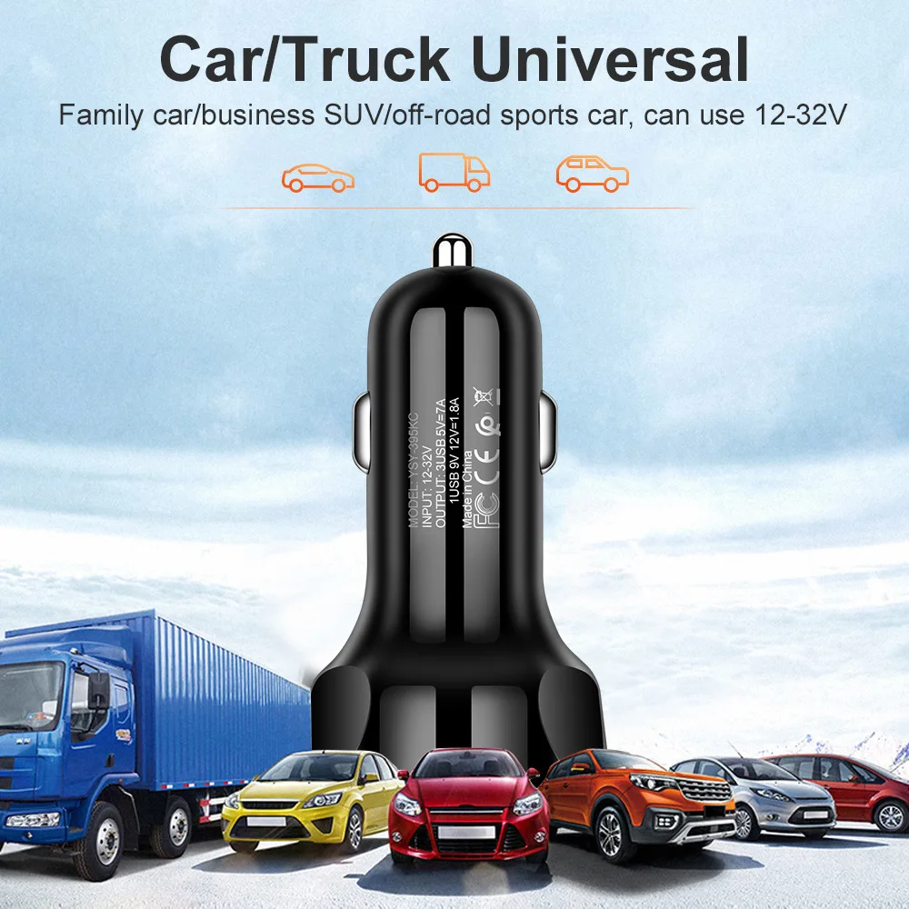 Quick Charge QC3.0 Mini 3 Ports USB Fast Car Charger For iPhone For Huawei Fast Charging Mobile Phone Charger Adapter in Car - view 4