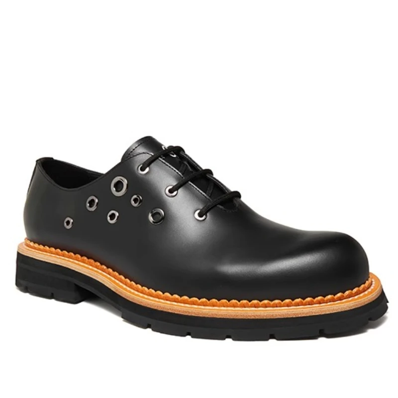 

Genuine Leather Hand Sewn Derby Shoes for Mens Strap Soft Bottom European/American Luxury Casual Leather Shoes Men's Dress Shoes