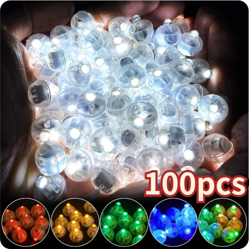 100/10Pcs Mini LED Balloon Light Colorful Flashing Luminous Tumbler Ball Lamp Lantern Light Christmas Wedding Party Decorations