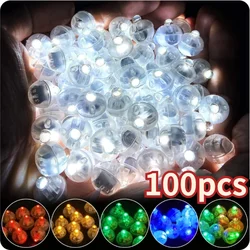 100/10 Uds Mini globo de luz LED colorido intermitente luminoso vaso bola lámpara linterna luz Navidad decoraciones para fiesta de boda