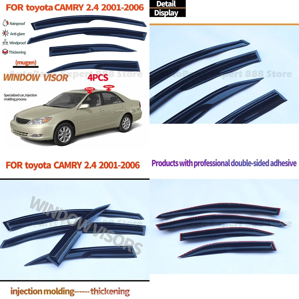 For Toyota Camry 01 06 Mugen Style Window Visor Rain Guard with Enhanced Protection and Sleek Design