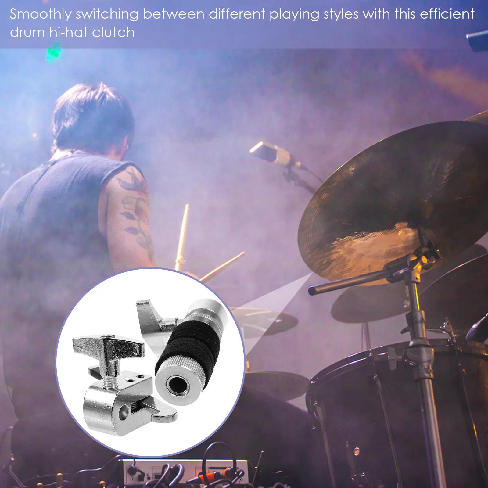 

Металлический хай-хэтт-клатч для барабанной установки с механизмом плавного переключения и стабильным управлением для джазовых барабанов