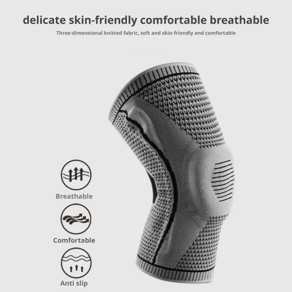 สนับเข่าแบบมืออาชีพ รองรับกระดูกสะบ้า ป้องกันหมอนรองกระดูก สนับเข่าสำหรับออกกำลังกาย วิ่ง ซิลิโคนป้องกัน O8V8