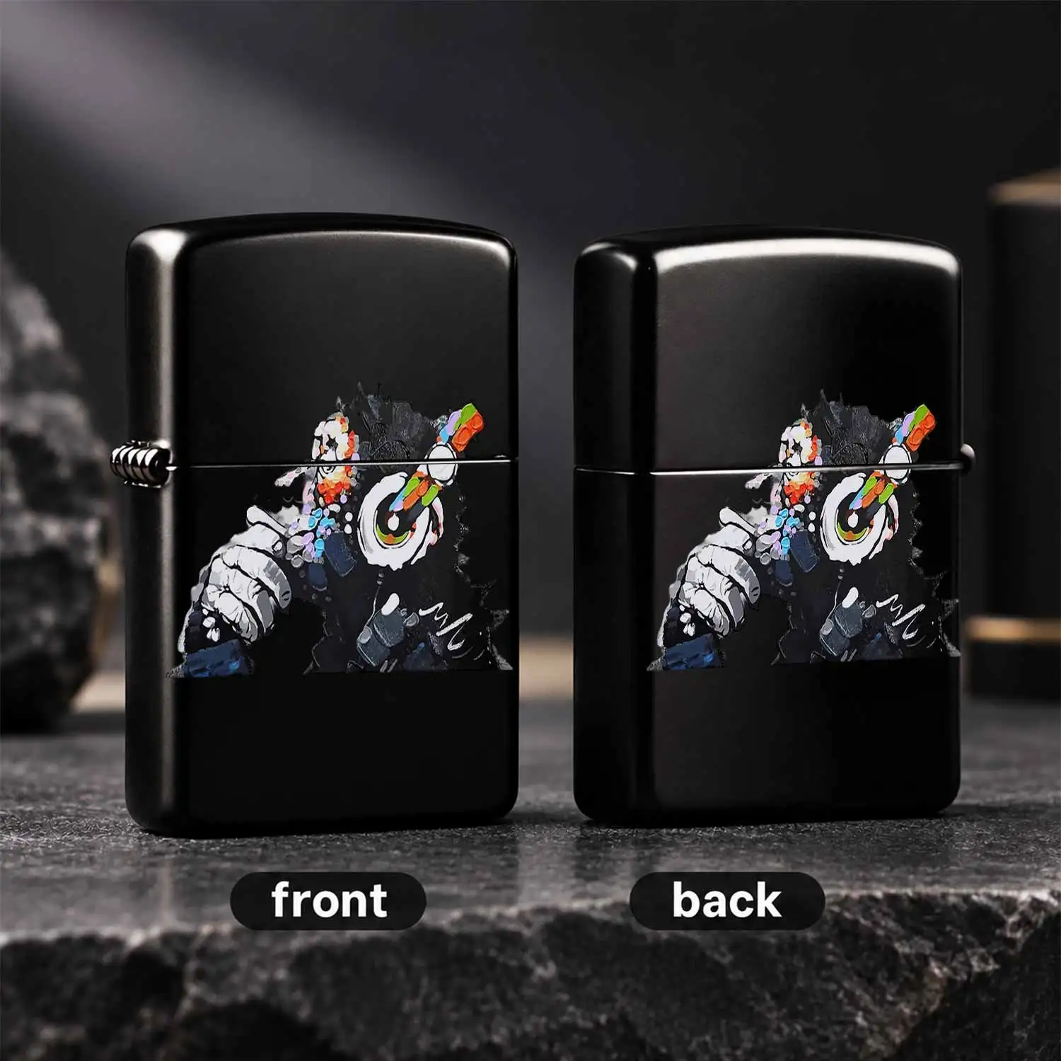 Creative Graffiti Gorilla Style Portable Lighter, Street Art Fashion Unique Decor, Multi-Scene Usable For Candle Lighting, Outdoor Camping, Daily Use, Exquisite Trendy Souvenir Gift For Friends And Art Lovers, Cool Styl A Humorous And Inter