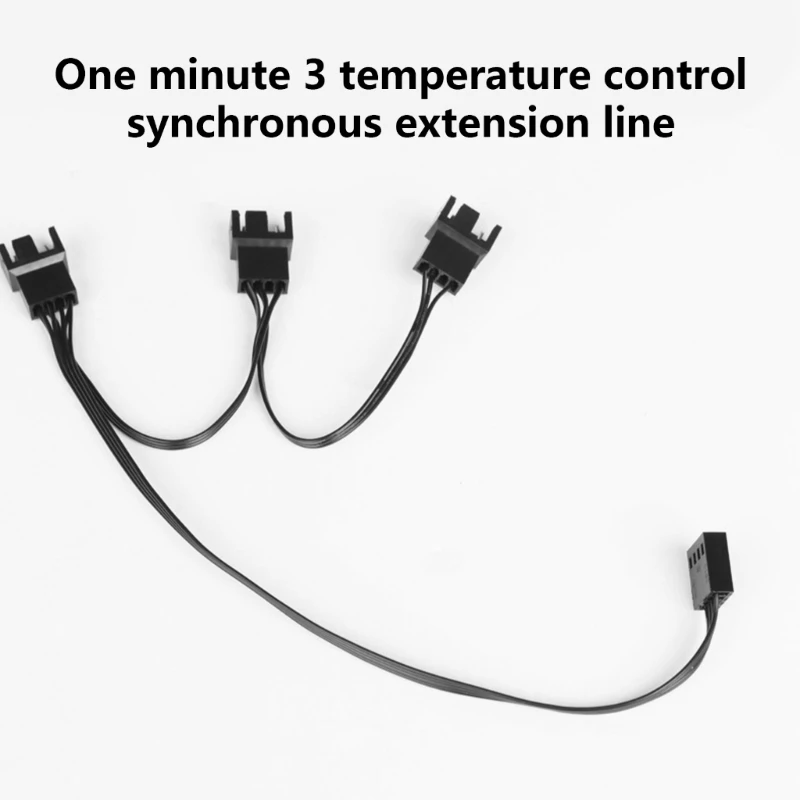 Organize PC Fan Sleeved 4Pin PWM Fan Splitter Cable for Enhances Cooling