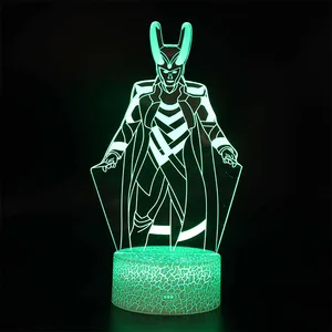 The Avengers Infinity War Anime 3D LED Đèn ngủ, Người nhện, Người sắt, Hulk, Đèn Thor, Đèn đêm thay đổi đầy màu sắc, Đèn bàn 6 Bán hàng chính Luminaria 3D Touch Full Moon Abajur LED - №5