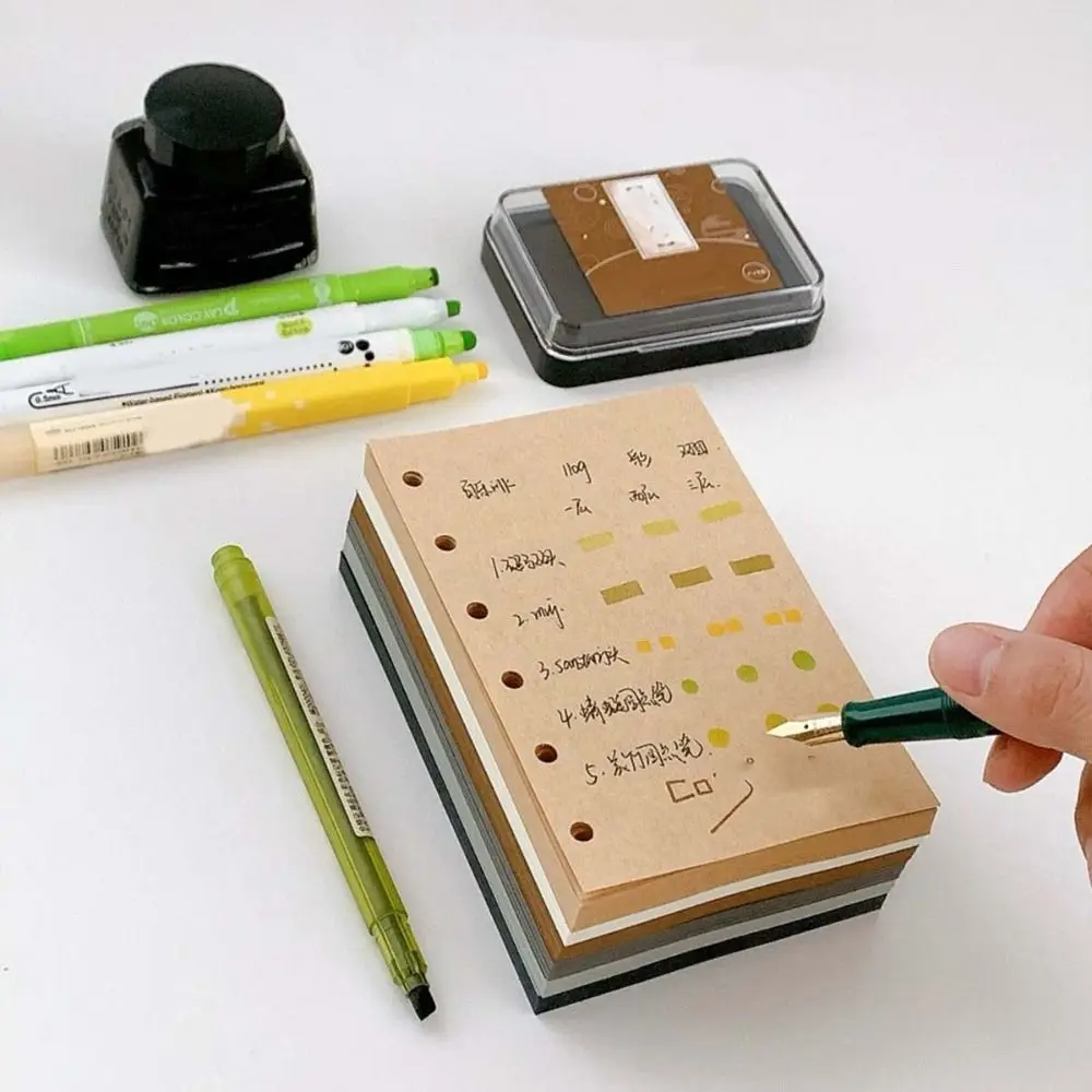 50 листов A7, сменная бумага для блокнота с отрывными листами, разделительная бумага с 6 отверстиями, внутренняя переплетная бумага, страницы, список дел