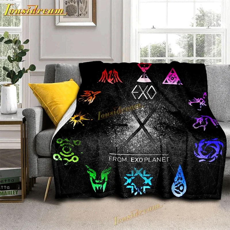 أريكة تلفزيون Exo Decke Flanell Fleece Decke Pop Gesang Decken أريكة أريكة Schlafzimmer Kinderzimmer Wohnzimmer