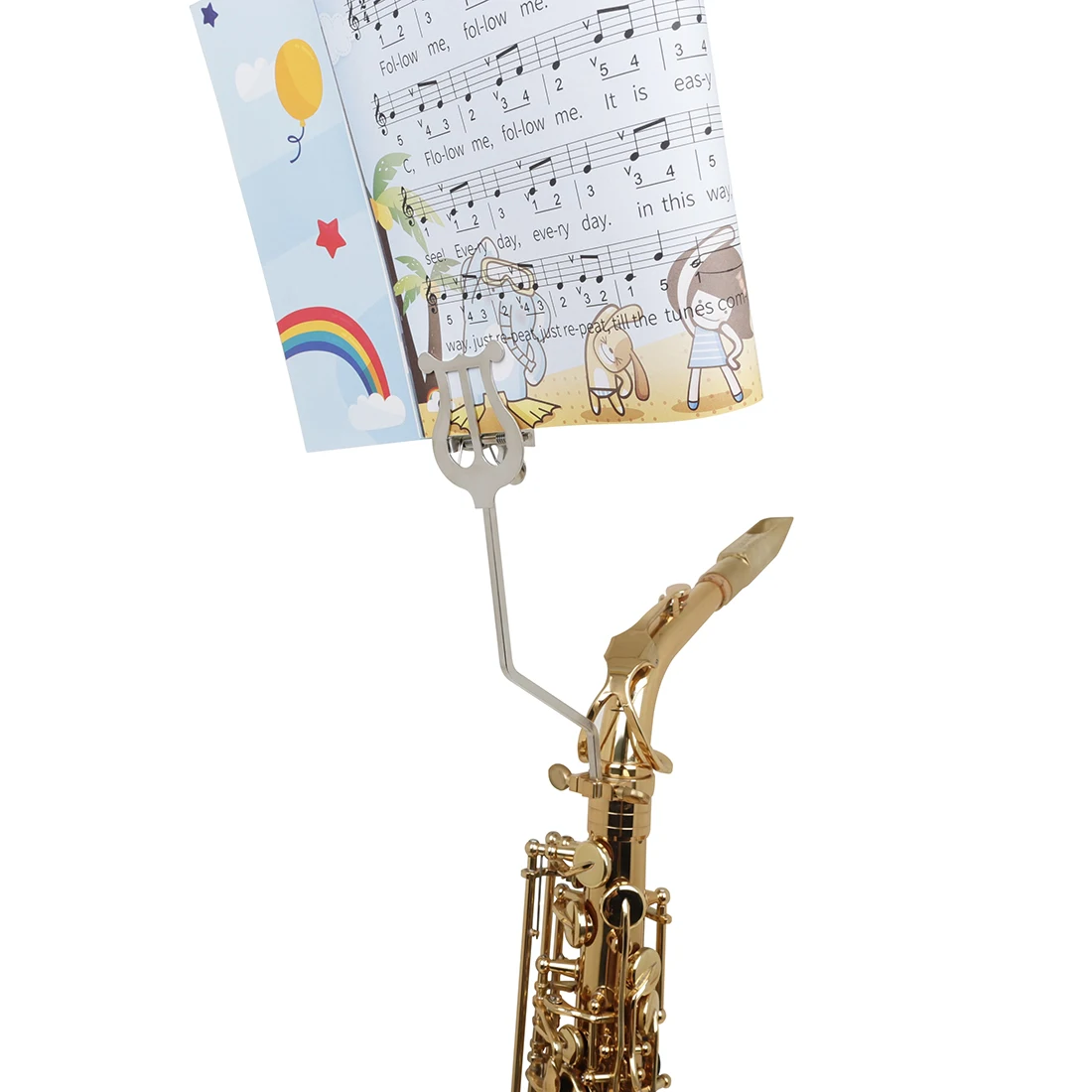 Alto Saxophone Music Stand Portable Clip On Music Stand Durable Metal Lightweight Brass Fixed Woodwind Instrument Accessories