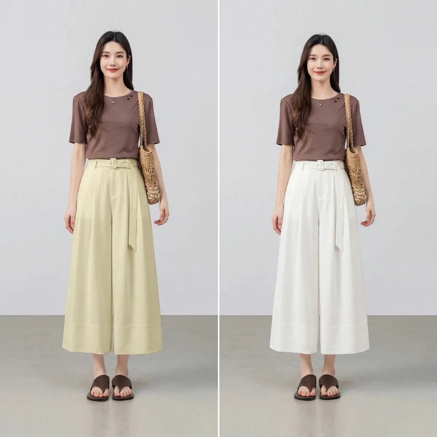 SENTUBILA Women's Skirt Pants 2026 Summer Loose Casual Wide Leg Crop Pant Elegant Ladies Trousers Woman Clothing 162KF6579X