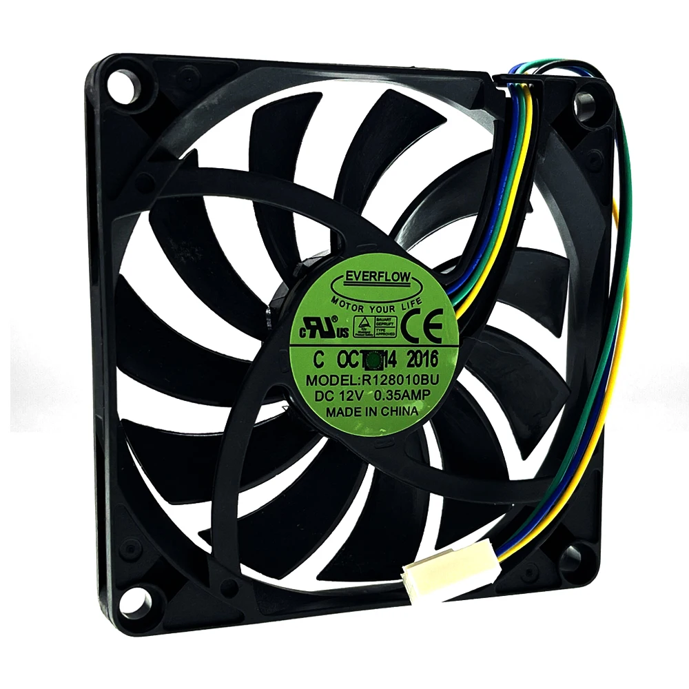 New Everflow R128010BU 80mm 10mm Slim Cooler Heatsink Fan 80X80X10mm Dual Ball Bearing 0.35A 3900RPM High Speed PWM Cooler