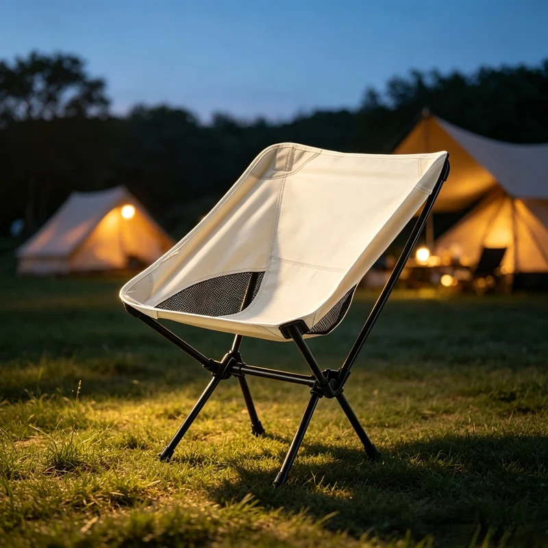 Outdoor Foldable Camping Seat, Light‑Weight Stable Chair with Storage Carry Bag for Beach Fishing & Picnic Activities