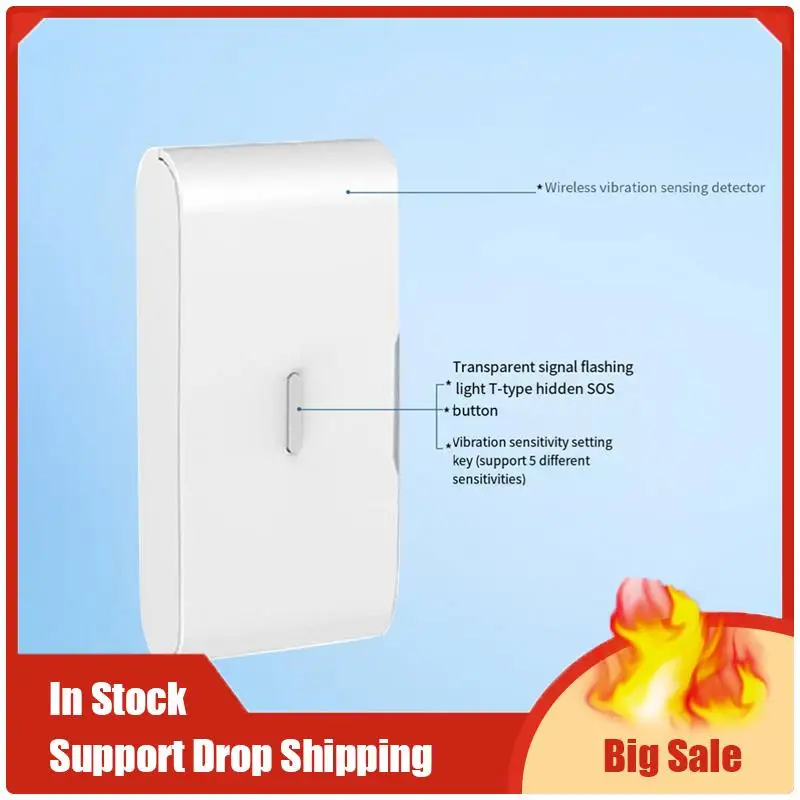 Mejores OFERTAS 3 uds 433Mhz Detector de rotura de vidrio de vibración inalámbrico sensibilidad ajustable Compatible con sistemas de alarma A