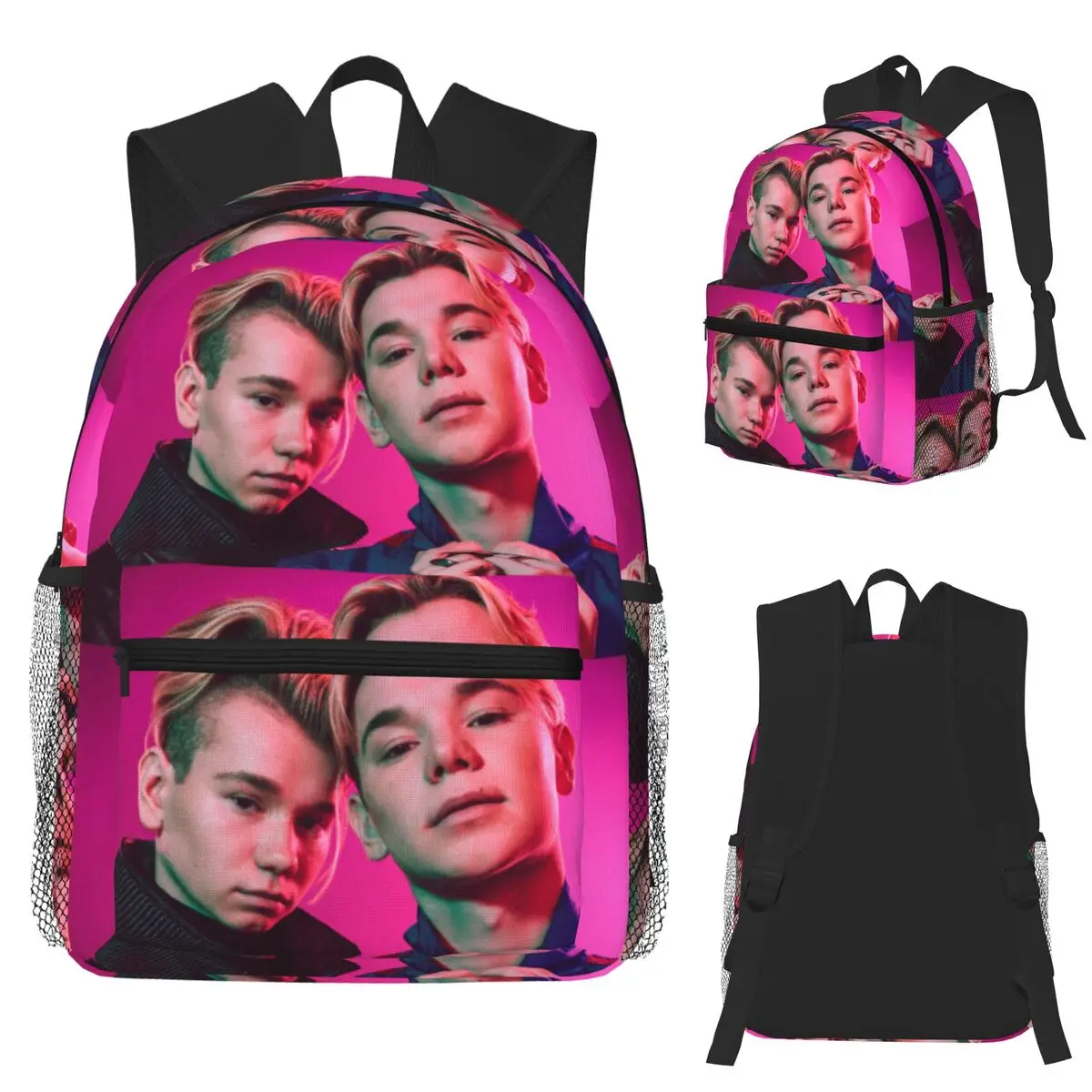 

Marcus And Martinus Sweden Norway Eurovision Student Backpack School Bag Hiking Daypack for Boys Girls Bookbag Shoulder Bags