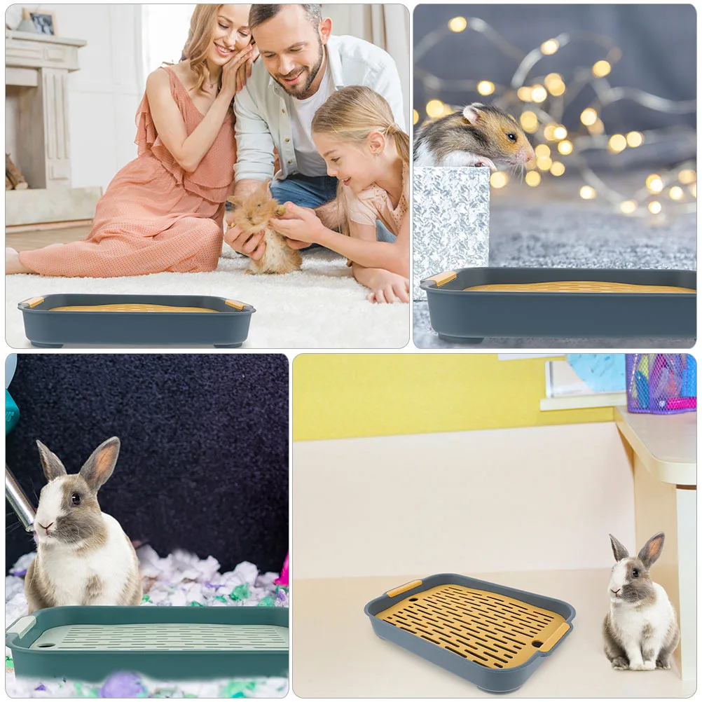 

2pcs Pet Toilet For Rabbit Hamster Guinea Pig Washable Bunny Litter Box Anti-Fall Small Animals Training Potty Cage Clean